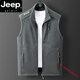 JEEP SPIRIT情侣摇粒绒马甲男女秋冬季无袖坎肩抓绒背心户外保暖开衫立领外套 9277女-粉色 2XL