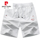 Pierre cardin (pierre cardin) suit shorts men summer middle-aged people pocket zipper pure cotton pants daddy suit casual five minutes 9227 white pocket zipper 3XL 195-230Jin [Jin equals 0.5 kg]