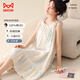 
Cat men women's pajamas nightgown women summer pure cotton French suspenders sweet sexy loose slim home clothes beige L