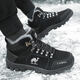 Kamel Dynamische Kamelschuhe für Winter plus Samt verdickte warme Baumwollschuhe wasserdichte nicht rutschfeste Kleidung-resistente Schuhe Outdoor Sport atmungsablöschbarer Freizeitschuhe 3895 Schwarz plus Samtstil 37 37