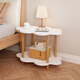 Boundary line bedside table storage bedroom small simple small table mini bedside cabinet storage rack storage bedside table side table double layer pastoral oak color 60*40cm