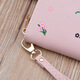 Portefeuille féminin simple en tissu long Zipper à la mode portefeuille brodé 2024 European et américain de grande capacité en cuir souple maintient le sac de téléphone mobile rose