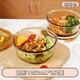 
Creating heat-resistant glass lunch box office worker microwave lunch box fresh storage storage bowl lunch box lunch box Amber color round 1050mL2 pack