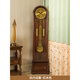 Yunhao floor clock solid wood hand-carved retro simple European mechanical movement clock new Chinese style living room watch time chime auspicious chestnut color 14 inches