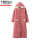 Camisón modal de felpa para mujeres en el terciopelo de coral de invierno en el terciopelo de coral espesado y alargado de algodón de algodón suplicado para mujeres con bata de baño con capucha calientes 9871# Botón Botte 2xl 140-160Jin [Jin equivale a 0.5 kg]