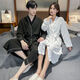 Catman (MiiOW) waffle high-end bathrobe couples solid color nightgown spring and autumn summer universal long-sleeved integrated bathrobe ZBB-2229 black men XL _125-150Jin [Jin equals 0.5 kg]