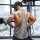 Lutielang professional fitness clothes loose quick-drying sleeveless blouse muscle training racer vest running sports men cement gray M