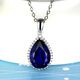 Flying Goose Sapphire Pendant 925 Silver Plated 18K Gold Tanzanite Color Gem Drop Shape Color Gemstone Necklace for Women Picture Color Pendant with 45cm Silver Chain