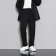
Foss Phil casual pants for men spring and summer loose straight ice silk pants for men draped wide-leg sports thin suit pants black XL