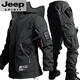 JEEP SPIRIT Jeep Functional Winter Jacket Men's Tactical Military Hunting Clothing Jacket Cycling Windproof Warm Work Jacket Black Suit 4XL 190 (180-195Jin Jin equals 0.5kg)