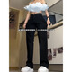 Digada American Retro gelbe Schlammjeans Mikroflüsse plus Samtjeans Hersteller Herbst und Winter gebratener Herbst Hosen Männer lässig gerade DFFS-701 Black XL [Empfohlen 125Jin [Jin gleich 0,5 kg] -140jin [Jin gleich 0,5 kg]]