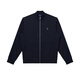 HAZZYS Men's Autumn Casual Jacket Liquid Ammonia Craft Classic Stand Collar Knitted Jacket Men ASVZU0CCX17 Dark Navy Blue DN L (175/96A 48)