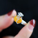 BOIGO925 Silver Beeswax Ring Women's Fashion Simple Women's Purse Open Ring New Chinese Style National Style Ring