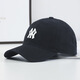 Fanmeilin Sombrero de cuatro estaciones para hombres y mujeres versión coreana gorra de béisbol versátil ins pantalla pequeña sombrilla protección solar gorra con visera negro + etiqueta blanca