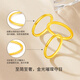 Mengjinyuan Gold Ring Three Lives Three Worlds pure gold ring ring for women, stackable ring, fashionable tail ring for girlfriend, No. 14 - about 1.15g (single glossy style)