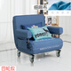 Otels-Sofa-Bett-Klappertechnologien mit zwei Purpose-Technologien einzelne Multifunktionszimmerstudie Moderner kleiner Wohnung Mobiler Sofa Stuhl Navy Blau [feiner Leinen-4-Rad-Typ] Einzelmodell [negativer Ionenschwamm]