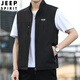 JEEP SPIRIT Jeep Spiritual Vest Summer Men's Thin Stand Collar Vest Vest Zipper Horse Clip Jacket Outer Wear Black Inner Bag Style 857.0 XL 130-145Jin [Jin equals 0.5 kg]