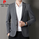 皮尔卡丹（pierre cardin）西装男春秋季新款商务休闲修身小西服中青年单西外套男两粒扣西装