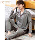 Modal High-End Pure Cotton Herren Pyjamas Frühlings- und Herbst-Langarm-großer großer loser Winter Baumwoll-Freizeitkleidung Herrenanzug 9906-Streifen M 165: Empfohlenes Gewicht 100-120 Jin [Jin ist 0,5 kg]
