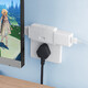 Jingdong Logistics Ultra-thin conversion plug one-to-three conversion head 180-degree rotating flat gap one-to-one-to-three wireless multi-hole one-to-multi-socket converter Ultra-thin one-to-three 6-hole socket (white 1 pack)