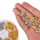 Beautiful beading tool box DIY making bracelet necklace materials jewelry accessories 6 grid lobster clasp opening circle buckle silver + gold + tool 3-piece set