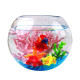 Fish unicorn desktop small fish tank spherical round high tank turtle tank home creative desktop aquarium family ornamental goldfish tank round glass tank diameter 20cm