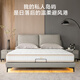Beidao leather suspension bed made in Tokyo, North American cowhide reclining backrest, solid wood frame, master bedroom double bed 1.5 2 meters