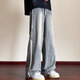 POUM Jeans Autumn e invierno Pantalones de pierna ancha soltas 2024 Pantalones de terciopelo American Boys 'Boys' pantalones WKXS-K1047 Azul XL