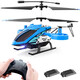 超大号合金直升机遥控飞机无人机电动男孩生日礼物 4点5通侧飞蓝定高+合金双电
