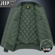 JEEP SPIRIT Pilot Cotton Jacket Men's Autumn and Winter Cotton Thickened Work Jacket Loose Trendy Casual Large Size Baseball Army Green XL