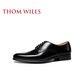 Thom Wills Lederschuhe Herrengeschäftsgeschäft formelle Verschleiß Runde Zehen Derby Schuhe handgefertigt echtes Leather Britisch britische Soft Sohle Männerschuhe Sommer Schwarz D1591-1 42/8 Größe