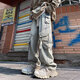 Figurine mâle American High Street Multi-Pocket Work Jeans Pantalon décontracté printemps et automne d'hiver