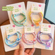 Children's Candy Color Rubber Band High Elasticity and Durable Hair Tie Cute and Doesn't Hurt Hair Hair Tie 2024 New High-Looking Hair Tie Candy Color Rubber Band-Pink-Mixed Pack-3 PCs