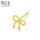 Trendy Acer bow pure gold 5G gold earrings, light luxury and fashionable birthday gift for girlfriend, priced at about 0.5g per piece