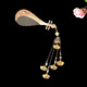 Pipa hair comb with tassels, Tang style long tassel hairpin, Hanfu costume headdress, hairpin and Ming Dynasty hair accessories, Pipa comb, gold shell style (K27)