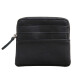 First layer cowhide men's mini coin purse ultra-thin genuine leather zipper wallet men's and women's coin bag short wallet card bag black [plain leather]