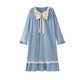 
LangSha nightgown (LangSha) nightgown for women in spring and autumn summer new pullover long-sleeved pajamas cute cartoon mid-length style for outdoor wear Q16863 M