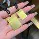 Weizhou gold-wrapped silver pendant 999 simulated gold Wushi brand necklace for women and men 18k safe and sound square brand pendant golden Xiangyun Xiangyun Wushi brand-small size