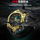 Lu Shizhe Watch Men's Trendy Fashion Junior High School Élèves de Sports Outdoor Electronic Watch imperméable Adolescent lumineux Military Watch 739 Black Bleu