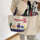 Qindu Miki Canvas Bag Cartoon Brief Handtasche Bento Bag Mama Bag Baby Bag Canvas Handtasche Mutter und Babytasche Stoffbeutel gelber Eimer Tasche