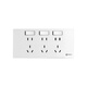 International Electrician (FDD) Concealed Expansion Socket 86 Type Converter Extension Socket Panel One Open Five Holes with Switch White - 21 Holes Expand to the Right + Independent Switch