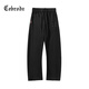 Cebrodz France casual pants men's design scimitar pants autumn new sweatpants loose straight sports pants plus velvet pants white gray plus velvet 2XL