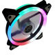Desktop host computer case fan 12cm Aurora RGB eclipse LED color changing dual aperture water cooling matte fan black