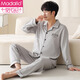 Modal 2 set price couple's pajamas spring and autumn pure cotton long-sleeved cartoon cute large size men's and women's home clothes autumn and winter set WF8912 couple 2 sets female M + male XL