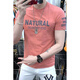 
ZHIDOUDOU National Trend Cotton Summer Short Sleeve T-shirt Men's Printed and Embroidered Korean Style Slim Simple Men's T-shirt Ins Fashion Blue White T1480 S Recommended 95 Jin [Jin equals 0.5 kg]