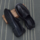 Men's Shoes Men's Business Casual Leather Shoes Soft Sole Soft Leather Breathable Single Layer Shoes Lazy Slip-On Bean Shoes Loafers Black 42 (260mm)