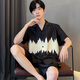 莫代尔睡衣男士夏季冰丝短袖短裤家居服男款男式夏天薄款仿真丝休闲套装 NSD698 XL (175)