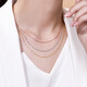 Happy Diamond Birthday Gift 18K Gold Necklace Flashing O Chain Clavicle Chain 0.5g45cm