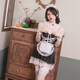
Long night long lady seduction sexy uniform temptation sm sex uniform temptation role play cos maid suit lace cutout 9721 black (nightskirt + T-trousers) all size