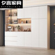 2025 NOUVELLE armoire de rangement en bois massif salon et cuisine armoire à vin assemblé armoire de rangement de salle à manger style intégré 12240 * 220 Verre trempée